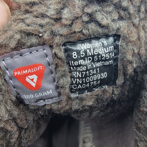 LL Bean Mountain Lodge Womens 8.5 Brown Fleece Collar Insulated Boots Primaloft - Picture 9 of 13